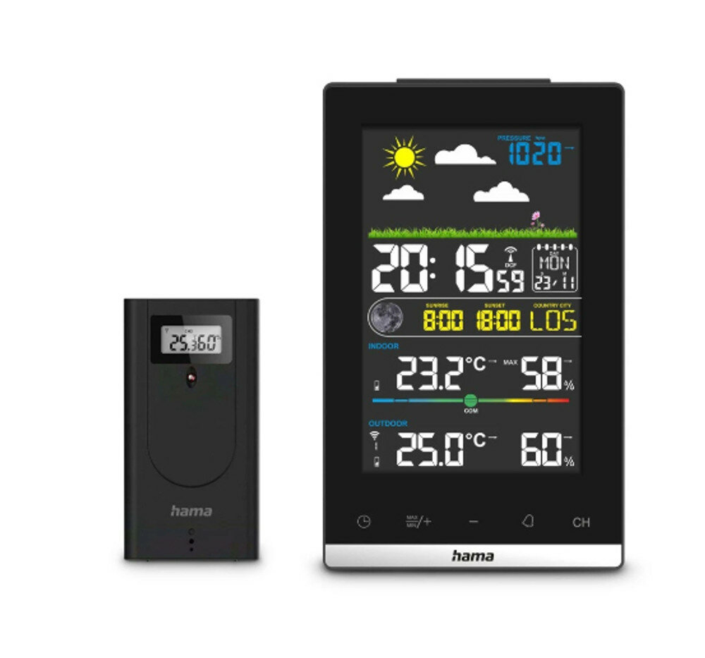 Hama 00222239 Digitale Wetterstation Schwarz Akku von HAMA