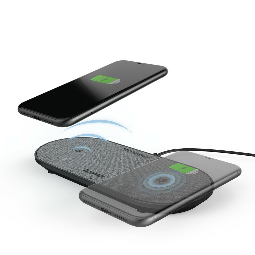 Hama QI-FC10 DUO Smartphone Schwarz AC Kabelloses Aufladen Schnellladung Drinnen Hama QI-FC10 DUO Smartphone Schwarz AC Kabelloses Aufladen Schnellladung Drinnen von HAMA