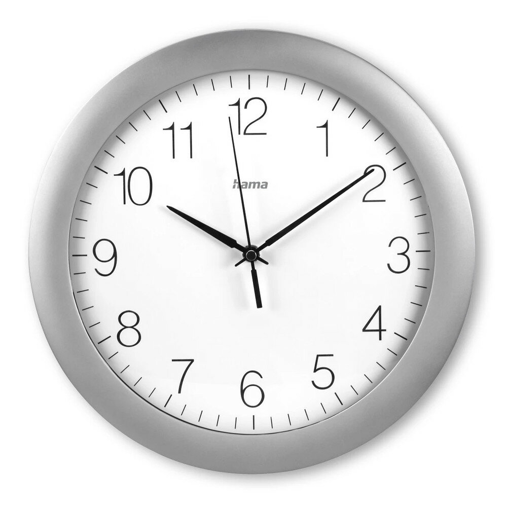 Hama Teneriffa Analoge Uhr Rund Silber, Weiß Hama Teneriffa Analoge Uhr Rund Silber, Weiß von HAMA