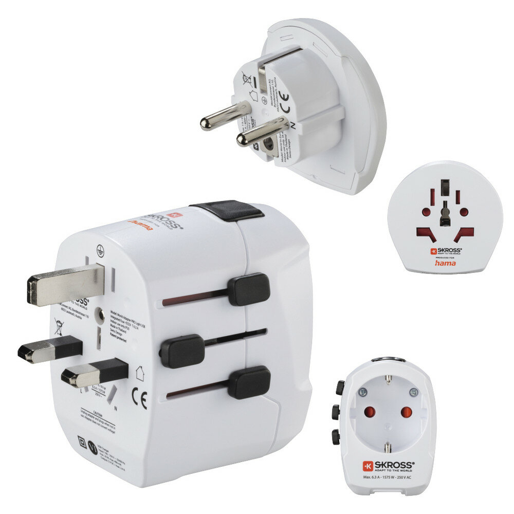 Hama World Travel Pro Light USB Netzstecker-Adapter Universal Weiß Hama World Travel Pro Light USB Netzstecker-Adapter Universal Weiß von HAMA