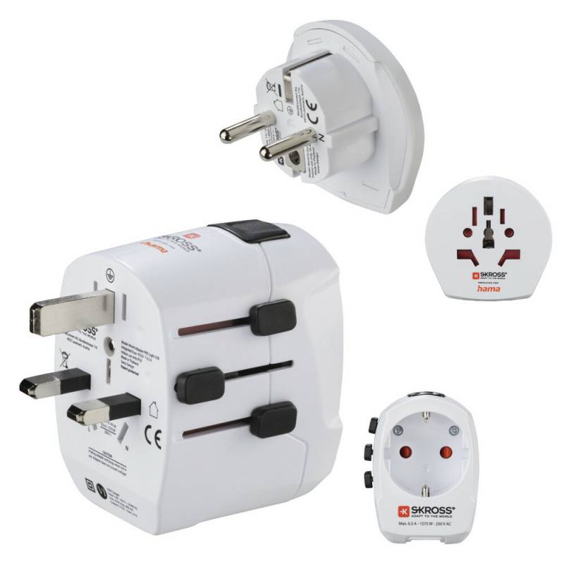 Hama World Travel Pro Light USB Netzstecker-Adapter Universal Weiß von HAMA