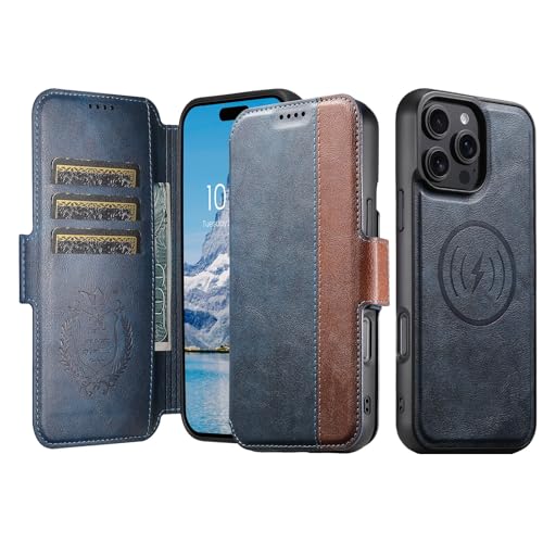 HAMEXLN Blau,16 Pro Max, Brieftasche Hülle Für iPhone 16 Pro Max/16 Pro/16 Plus/16, Magnetisch Flip Lederhülle Abnehmbare Kartenfächern Ständer Vintage Handyhülle HAMEXLN Blau,16 Pro Max, Brieftasche Hülle Für iPhone 16 Pro Max/16 Pro/16 Plus/16, Magnetisch Flip Lederhülle Abnehmbare Kartenfächern Ständer Vintage Handyhülle von HAMEXLN