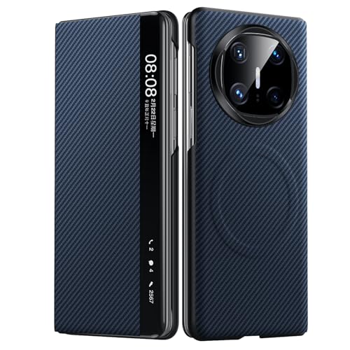 HAMEXLN Blau,Mate X6, Handyhülle Magnetisches Für Huawei Mate X6, Sichtbares Fenster Flip Leder Hülle Kohlefaser Texture Anti-Fingerabdruck Schutzhülle HAMEXLN Blau,Mate X6, Handyhülle Magnetisches Für Huawei Mate X6, Sichtbares Fenster Flip Leder Hülle Kohlefaser Texture Anti-Fingerabdruck Schutzhülle von HAMEXLN