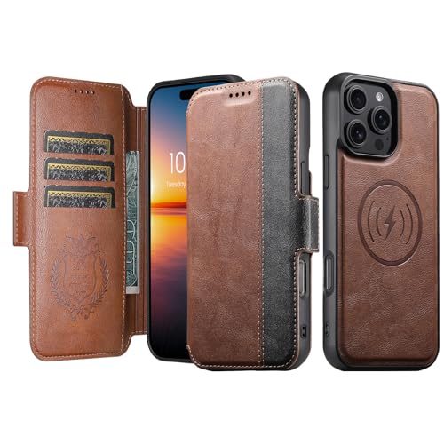 HAMEXLN Braun,16 Pro, Brieftasche Hülle Für iPhone 16 Pro Max/16 Pro/16 Plus/16, Magnetisch Flip Lederhülle Abnehmbare Kartenfächern Ständer Vintage Handyhülle HAMEXLN Braun,16 Pro, Brieftasche Hülle Für iPhone 16 Pro Max/16 Pro/16 Plus/16, Magnetisch Flip Lederhülle Abnehmbare Kartenfächern Ständer Vintage Handyhülle von HAMEXLN