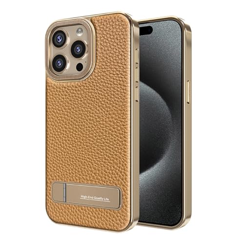 HAMEXLN Braun,16 Pro, Handyhülle Für iPhone 16 Pro Max/16 Pro/16 Plus/16, Ultradünnes Leder Hülle Mit Klappbare Ständer Luxus Kameraschutz Schutzhülle von HAMEXLN