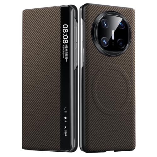 HAMEXLN Braun,Mate X6, Handyhülle Magnetisches Für Huawei Mate X6, Sichtbares Fenster Flip Leder Hülle Kohlefaser Texture Anti-Fingerabdruck Schutzhülle HAMEXLN Braun,Mate X6, Handyhülle Magnetisches Für Huawei Mate X6, Sichtbares Fenster Flip Leder Hülle Kohlefaser Texture Anti-Fingerabdruck Schutzhülle von HAMEXLN
