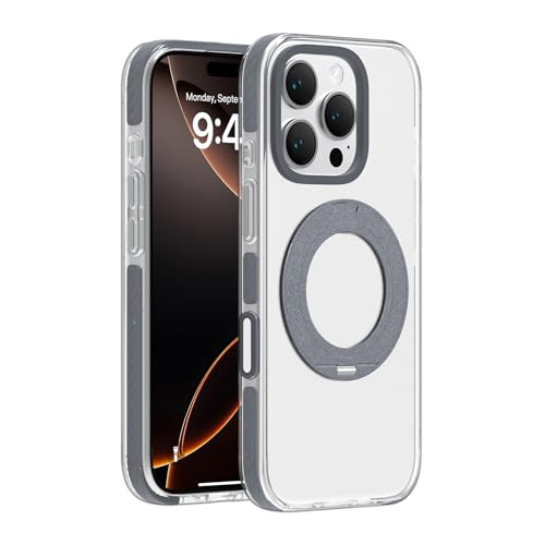 HAMEXLN Grau,16 Pro, Hülle Für iPhone 16 Pro Max/16 Pro/16 Plus/16, Mit 360° Drehständer Kristallklar Stoßfest Handyhüllen Kameraschutz HAMEXLN Grau,16 Pro, Hülle Für iPhone 16 Pro Max/16 Pro/16 Plus/16, Mit 360° Drehständer Kristallklar Stoßfest Handyhüllen Kameraschutz von HAMEXLN