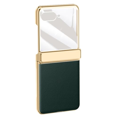 HAMEXLN Grün,60, Handyhülle Für Motorola Razr 60 Ultra/60, Luxus Galvanisierte Ledertasche Mit Scharnier Und Displayschutz HAMEXLN Grün,60, Handyhülle Für Motorola Razr 60 Ultra/60, Luxus Galvanisierte Ledertasche Mit Scharnier Und Displayschutz von HAMEXLN