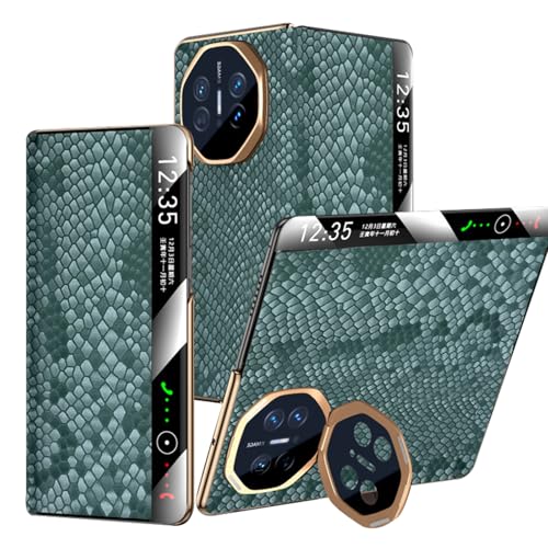 HAMEXLN Grün,Mate X6, Echtes Leder Hülle Für Huawei Mate X6, Intelligenter Sichtbares Fenster Luxus Handyhülle Kameraschutz Ständer Flip Schutzhülle HAMEXLN Grün,Mate X6, Echtes Leder Hülle Für Huawei Mate X6, Intelligenter Sichtbares Fenster Luxus Handyhülle Kameraschutz Ständer Flip Schutzhülle von HAMEXLN