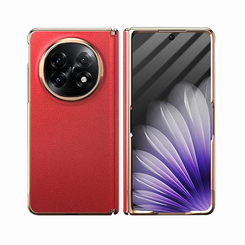 HAMEXLN Handyhülle Für Oppo Find N5, Echt Leder Hülle Mit Eingebauter Glas Displayschutzfolie Scharnier Schutz Stoßfest Fall,Rot,Find N5 HAMEXLN Handyhülle Für Oppo Find N5, Echt Leder Hülle Mit Eingebauter Glas Displayschutzfolie Scharnier Schutz Stoßfest Fall,Rot,Find N5 von HAMEXLN