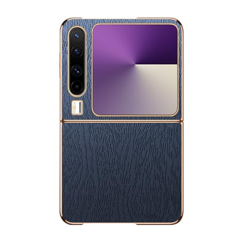 HAMEXLN Hülle Für Huawei Pura X, Ultradünn Leder Handyhüllen Minimalistische Holzstruktur Anti-Fingerabdruck Schutzhülle Stoßfest,Blau,Pura X von HAMEXLN