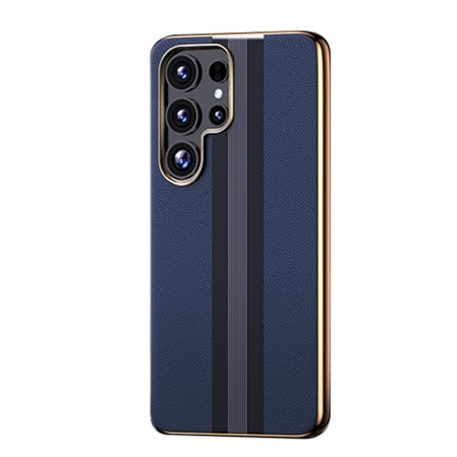 HAMEXLN Hülle Für Samsung Galaxy S25 Ultra, Echt Leder Handyhülle Ultradünn Galvanisierte Stossfest Minimalistische Schutzhülle,Blau,S25 Ultra HAMEXLN Hülle Für Samsung Galaxy S25 Ultra, Echt Leder Handyhülle Ultradünn Galvanisierte Stossfest Minimalistische Schutzhülle,Blau,S25 Ultra von HAMEXLN