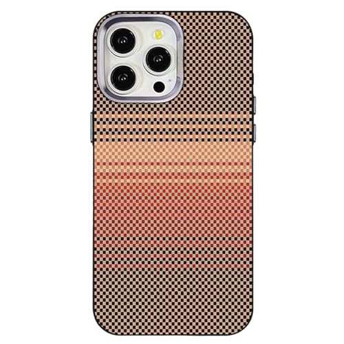 HAMEXLN Hülle Für iPhone 16 Pro Max/16 Pro/16, Ultradünnes Kohlefaser Muster Magnetisch Handyhülle Sturzsicher,Rot,16 von HAMEXLN