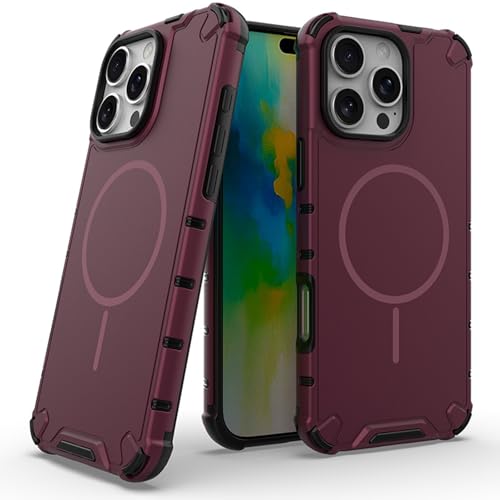 HAMEXLN Hülle Für iPhone 16 Pro Max/16 Pro/16 Plus/16, Magnetisches Kabellos Laden Gefrostet Handyhülle Stossfest Fallschutz,Rot,16 Pro Max HAMEXLN Hülle Für iPhone 16 Pro Max/16 Pro/16 Plus/16, Magnetisches Kabellos Laden Gefrostet Handyhülle Stossfest Fallschutz,Rot,16 Pro Max von HAMEXLN