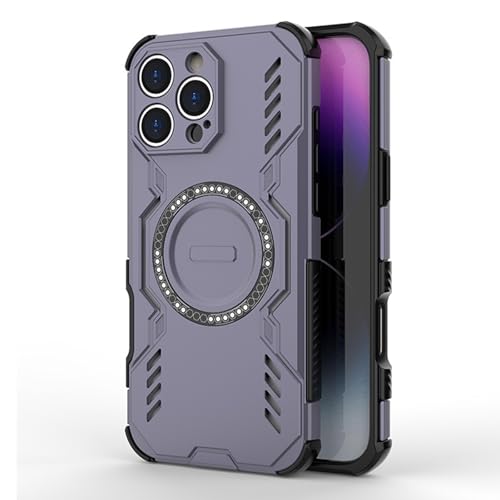 HAMEXLN Hülle Magnetisches Für iPhone 16 Pro Max/16 Pro/16 Plus/16, Volls Schutz des Objektivs Stossfest Handyhülle Schlanke Wärmeableitung,Lila,16 Pro von HAMEXLN