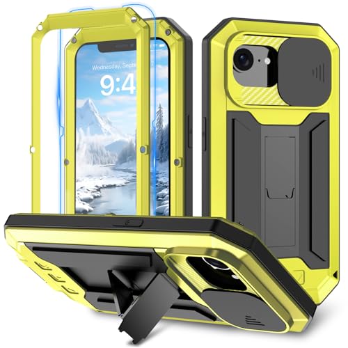 HAMEXLN Hülle for iPhone 16E, Schiebe Kameraschutz Handyhülle Mit Klappbare Ständer Rundumschutz Stoßfest Handytasche,Gelb,16E HAMEXLN Hülle for iPhone 16E, Schiebe Kameraschutz Handyhülle Mit Klappbare Ständer Rundumschutz Stoßfest Handytasche,Gelb,16E von HAMEXLN