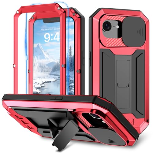 HAMEXLN Hülle for iPhone 16E, Schiebe Kameraschutz Handyhülle Mit Klappbare Ständer Rundumschutz Stoßfest Handytasche,Rot,16E HAMEXLN Hülle for iPhone 16E, Schiebe Kameraschutz Handyhülle Mit Klappbare Ständer Rundumschutz Stoßfest Handytasche,Rot,16E von HAMEXLN