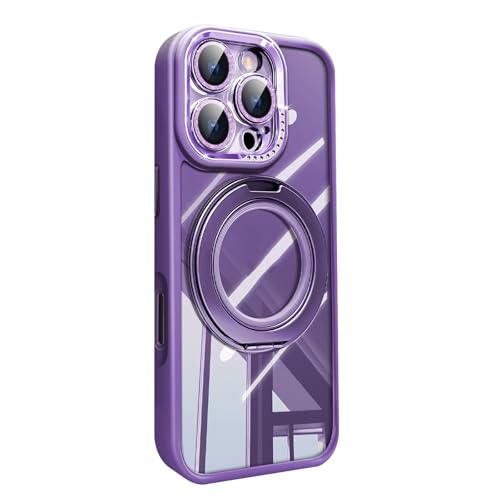 HAMEXLN Lila,16, Hülle Für iPhone 16 Pro Max/16 Pro/16 Plus/16, Drehbar Faltbare Ring Ständer Klare Handyhüllen Abnehmbar Kameraschutz HAMEXLN Lila,16, Hülle Für iPhone 16 Pro Max/16 Pro/16 Plus/16, Drehbar Faltbare Ring Ständer Klare Handyhüllen Abnehmbar Kameraschutz von HAMEXLN