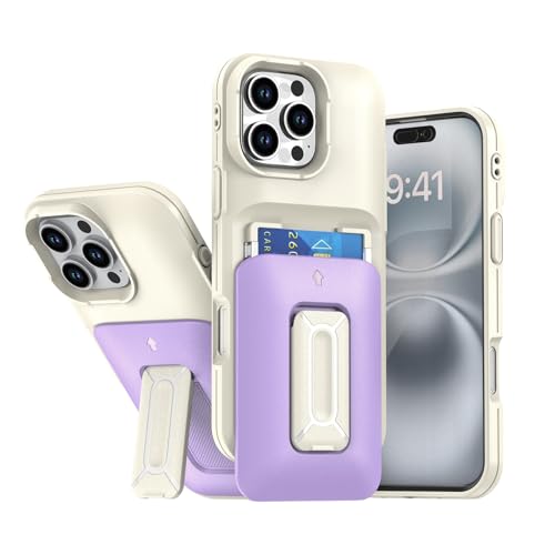 HAMEXLN Lila,16 Pro Max, Hülle Für iPhone 16 Pro Max, Schutzhülle Mit Versteckter Kartenschlitz Ständer Stoßfest Harte Handyhülle HAMEXLN Lila,16 Pro Max, Hülle Für iPhone 16 Pro Max, Schutzhülle Mit Versteckter Kartenschlitz Ständer Stoßfest Harte Handyhülle von HAMEXLN