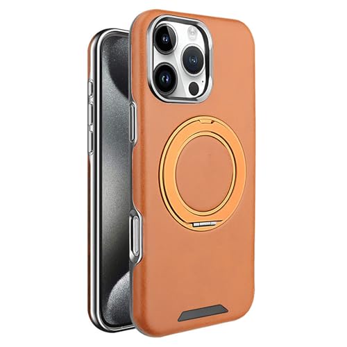 HAMEXLN Orange,16 Pro Max, Handyhülle Leder Für iPhone 16 Pro Max/16 Pro/16 Plus/16, Magnetisch Ring Ständer Drahtloses Aufladen Hülle Anti-Fingerabdruck HAMEXLN Orange,16 Pro Max, Handyhülle Leder Für iPhone 16 Pro Max/16 Pro/16 Plus/16, Magnetisch Ring Ständer Drahtloses Aufladen Hülle Anti-Fingerabdruck von HAMEXLN