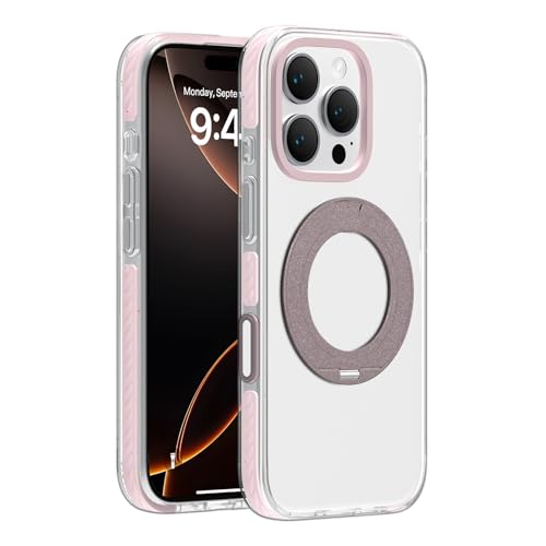 HAMEXLN Rosa,16, Hülle Für iPhone 16 Pro Max/16 Pro/16 Plus/16, Mit 360° Drehständer Kristallklar Stoßfest Handyhüllen Kameraschutz HAMEXLN Rosa,16, Hülle Für iPhone 16 Pro Max/16 Pro/16 Plus/16, Mit 360° Drehständer Kristallklar Stoßfest Handyhüllen Kameraschutz von HAMEXLN
