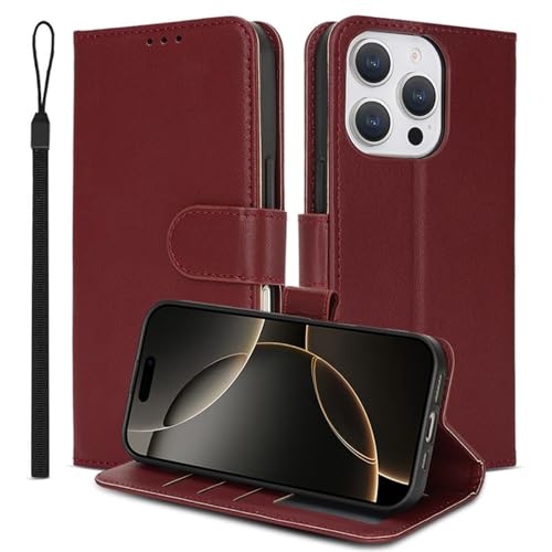 HAMEXLN Rot,16, Hülle Für iPhone 16 Pro Max/16 Pro/16 Plus/16, Klappbar Leder Brieftasche Abdeckung Magnetverschluss Flip Rundumschutz Stossfest Handyhüllen HAMEXLN Rot,16, Hülle Für iPhone 16 Pro Max/16 Pro/16 Plus/16, Klappbar Leder Brieftasche Abdeckung Magnetverschluss Flip Rundumschutz Stossfest Handyhüllen von HAMEXLN