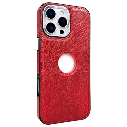 HAMEXLN Rot,16 Plus, Hülle Leder Für iPhone 16 Pro Max/16 Pro/16 Plus/16, Vintage Minimalistische Handyhülle Logo Ansicht Dünne Anti-Fingerabdruck HAMEXLN Rot,16 Plus, Hülle Leder Für iPhone 16 Pro Max/16 Pro/16 Plus/16, Vintage Minimalistische Handyhülle Logo Ansicht Dünne Anti-Fingerabdruck von HAMEXLN