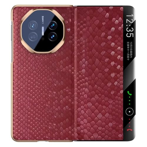 HAMEXLN Rot,Mate X6, Echtes Leder Hülle Für Huawei Mate X6, Intelligenter Sichtbares Fenster Luxus Handyhülle Kameraschutz Ständer Flip Schutzhülle HAMEXLN Rot,Mate X6, Echtes Leder Hülle Für Huawei Mate X6, Intelligenter Sichtbares Fenster Luxus Handyhülle Kameraschutz Ständer Flip Schutzhülle von HAMEXLN