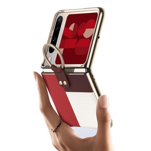 HAMEXLN Rot,Pura X, Abdeckung Für Huawei Pura X, Luxus Leder Stoßfest Handyhüllen Mit Bildschirmschutz Und Ringhalter Galvanisierte Dünne Schutzhülle HAMEXLN Rot,Pura X, Abdeckung Für Huawei Pura X, Luxus Leder Stoßfest Handyhüllen Mit Bildschirmschutz Und Ringhalter Galvanisierte Dünne Schutzhülle von HAMEXLN
