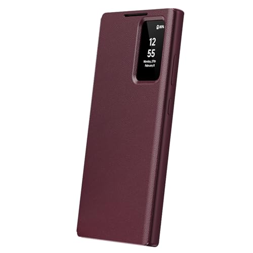 HAMEXLN Rot,S25plus, Hülle Für Samsung Galaxy S25 Ultra/S25 Plus/S25, Sichtbares Fenster Lederhülle Mit Kartenfach Flip Schutzhülle Stoßfest HAMEXLN Rot,S25plus, Hülle Für Samsung Galaxy S25 Ultra/S25 Plus/S25, Sichtbares Fenster Lederhülle Mit Kartenfach Flip Schutzhülle Stoßfest von HAMEXLN