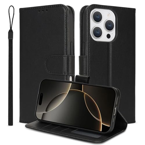 HAMEXLN Schwarz,16, Hülle Für iPhone 16 Pro Max/16 Pro/16 Plus/16, Klappbar Leder Brieftasche Abdeckung Magnetverschluss Flip Rundumschutz Stossfest Handyhüllen HAMEXLN Schwarz,16, Hülle Für iPhone 16 Pro Max/16 Pro/16 Plus/16, Klappbar Leder Brieftasche Abdeckung Magnetverschluss Flip Rundumschutz Stossfest Handyhüllen von HAMEXLN
