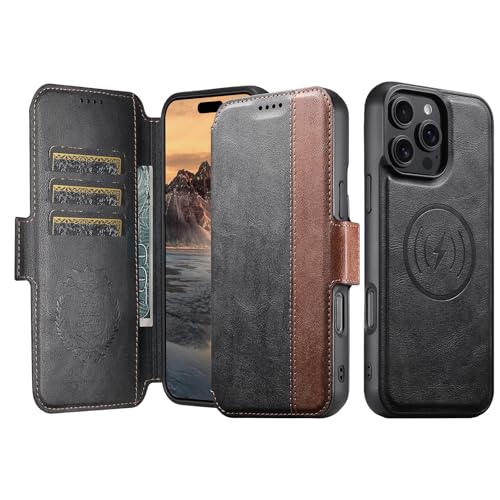 HAMEXLN Schwarz,16 Plus, Brieftasche Hülle Für iPhone 16 Pro Max/16 Pro/16 Plus/16, Magnetisch Flip Lederhülle Abnehmbare Kartenfächern Ständer Vintage Handyhülle HAMEXLN Schwarz,16 Plus, Brieftasche Hülle Für iPhone 16 Pro Max/16 Pro/16 Plus/16, Magnetisch Flip Lederhülle Abnehmbare Kartenfächern Ständer Vintage Handyhülle von HAMEXLN