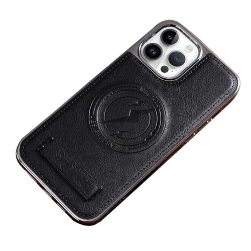 HAMEXLN Schwarz,16 Pro Max, Hülle Für iPhone 16 Pro Max/16 Pro/16, Magnetisches Leder Handyhülle Mit Verstecktem Ständer Drahtloses Aufladen Retro Schutzhülle HAMEXLN Schwarz,16 Pro Max, Hülle Für iPhone 16 Pro Max/16 Pro/16, Magnetisches Leder Handyhülle Mit Verstecktem Ständer Drahtloses Aufladen Retro Schutzhülle von HAMEXLN