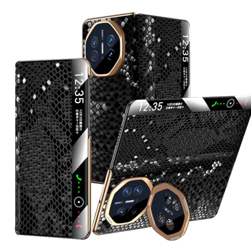 HAMEXLN Schwarz,Mate X6, Echtes Leder Hülle Für Huawei Mate X6, Intelligenter Sichtbares Fenster Luxus Handyhülle Kameraschutz Ständer Flip Schutzhülle HAMEXLN Schwarz,Mate X6, Echtes Leder Hülle Für Huawei Mate X6, Intelligenter Sichtbares Fenster Luxus Handyhülle Kameraschutz Ständer Flip Schutzhülle von HAMEXLN