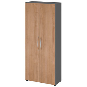 HAMMERBACHER Aktenschrank 4100, V4100/G/N/BM grafit, nussbaum 4 Fachböden 80,0 x 34,6 x 188,0 cm von HAMMERBACHER