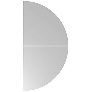 HAMMERBACHER Anbautisch LA160 lichtgrau, grau halbrund 160,0 x 80 x 65,5 - 82,5 cm von HAMMERBACHER