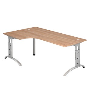 HAMMERBACHER FS82 Schreibtisch nussbaum L-Form, C-Fuß-Gestell silber 200,0 x 80,0/120,0 cm HAMMERBACHER FS82 Schreibtisch nussbaum L-Form, C-Fuß-Gestell silber 200,0 x 80,0/120,0 cm von HAMMERBACHER