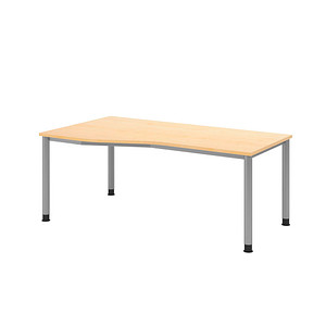 HAMMERBACHER HS18 höhenverstellbarer Schreibtisch ahorn Trapezform, 4-Fuß-Gestell silber 180,0 x 80,0/100,0 cm HAMMERBACHER HS18 höhenverstellbarer Schreibtisch ahorn Trapezform, 4-Fuß-Gestell silber 180,0 x 80,0/100,0 cm von HAMMERBACHER