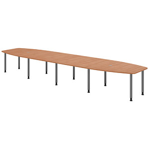 HAMMERBACHER Konferenztisch KT52C nussbaum Tonnenform, Rundrohr grau, 520,0 x 85,0/130,0 x 72,0 - 74,0 cm HAMMERBACHER Konferenztisch KT52C nussbaum Tonnenform, Rundrohr grau, 520,0 x 85,0/130,0 x 72,0 - 74,0 cm von HAMMERBACHER
