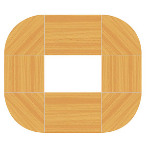 HAMMERBACHER Konferenztisch buche oval, Rundrohr chrom, 320,0 x 240,0 x 72,0 - 74,0 cm von HAMMERBACHER