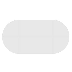 HAMMERBACHER Konferenztisch weiß oval, Rundrohr chrom, 320,0 x 160,0 x 72,0 - 74,0 cm von HAMMERBACHER