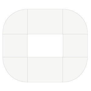HAMMERBACHER Konferenztisch weiß oval, Rundrohr chrom, 320,0 x 240,0 x 72,0 - 74,0 cm von HAMMERBACHER