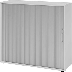 HAMMERBACHER Popular Rollladenschrank lichtgrau, silber 2 Fachböden 120,0 x 40,0 x 110,0 cm von HAMMERBACHER