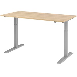 HAMMERBACHER Prokura elektrisch höhenverstellbarer Schreibtisch eiche rechteckig, C-Fuß-Gestell silber 160,0 x 80,0 cm HAMMERBACHER Prokura elektrisch höhenverstellbarer Schreibtisch eiche rechteckig, C-Fuß-Gestell silber 160,0 x 80,0 cm von HAMMERBACHER