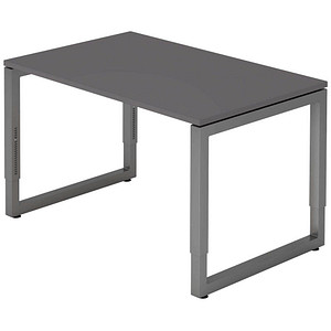 HAMMERBACHER RS12 höhenverstellbarer Schreibtisch grafit rechteckig, Kufen-Gestell grau 120,0 x 80,0 cm von HAMMERBACHER