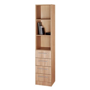 HAMMERBACHER Regalschrank 7600 RE, V7600/N/N/RE nussbaum 40,6 x 42,0 x 200,4 cm von HAMMERBACHER