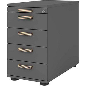 HAMMERBACHER SC50 Standcontainer grafit 5 Auszüge 42,8 x 80,0 x 72,0 - 76,0 cm von HAMMERBACHER
