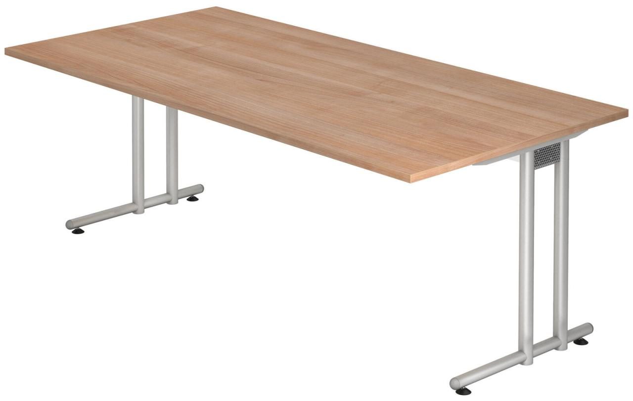 HAMMERBACHER Schreibtisch VNS2E/N/S nussbaum von HAMMERBACHER