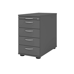 HAMMERBACHER Solid SC50 Standcontainer grafit 5 Auszüge 42,8 x 80,0 x 72,0 - 76,0 cm von HAMMERBACHER