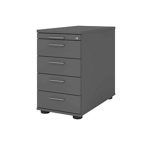 HAMMERBACHER Solid SC50 Standcontainer grafit 5 Auszüge 42,8 x 80,0 x 72,0 - 76,0 cm von HAMMERBACHER